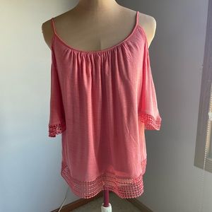 White House black market cold shoulder knit top